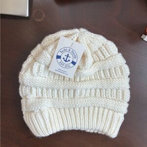 White Knit Beanie for Kids